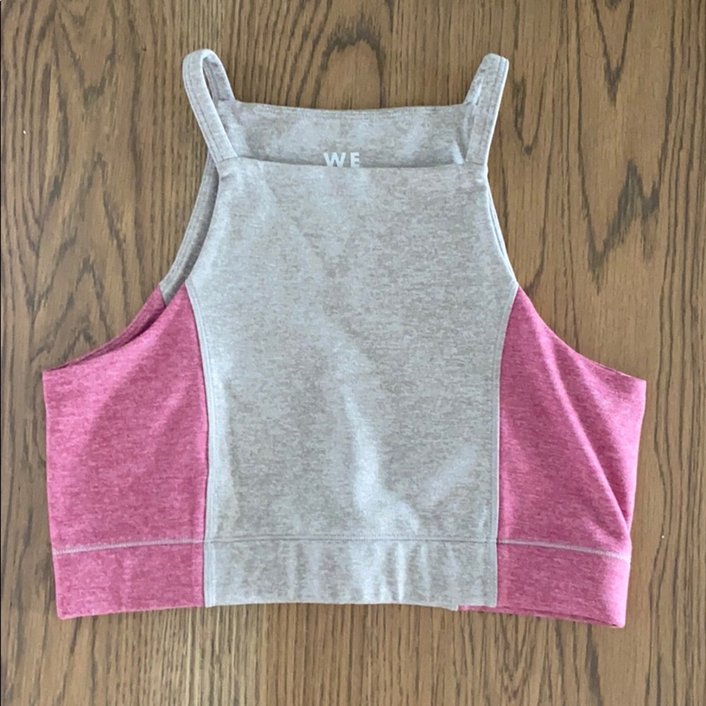WE OVER ME WIP CROP TOP PINK GRAY BRA SIZE SMALL